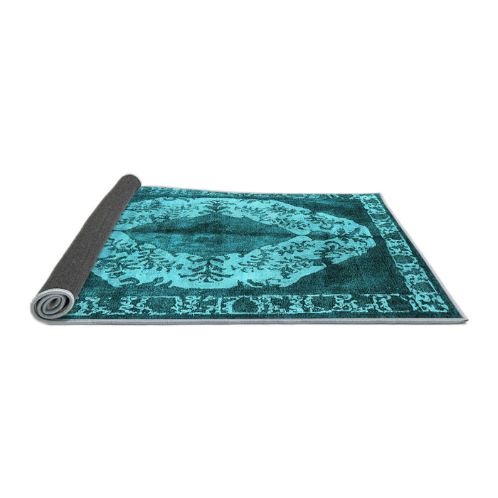 Sideview of Oriental Light Blue Industrial Rug, urb1075lblu