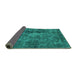 Sideview of Oriental Turquoise Industrial Rug, urb1076turq