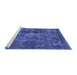 Sideview of Machine Washable Oriental Blue Industrial Rug, wshurb1076blu