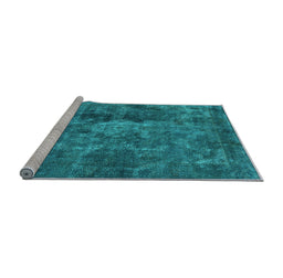 Sideview of Machine Washable Oriental Light Blue Industrial Rug, wshurb1076lblu