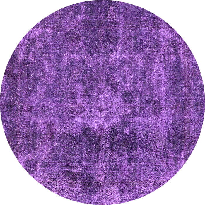 Round Oriental Purple Industrial Rug, urb1076pur