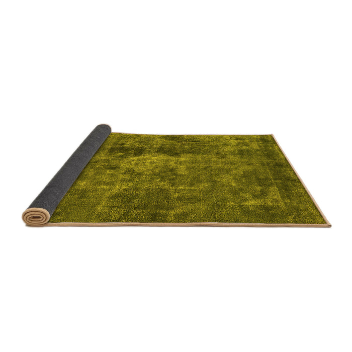 Sideview of Oriental Yellow Industrial Rug, urb1076yw