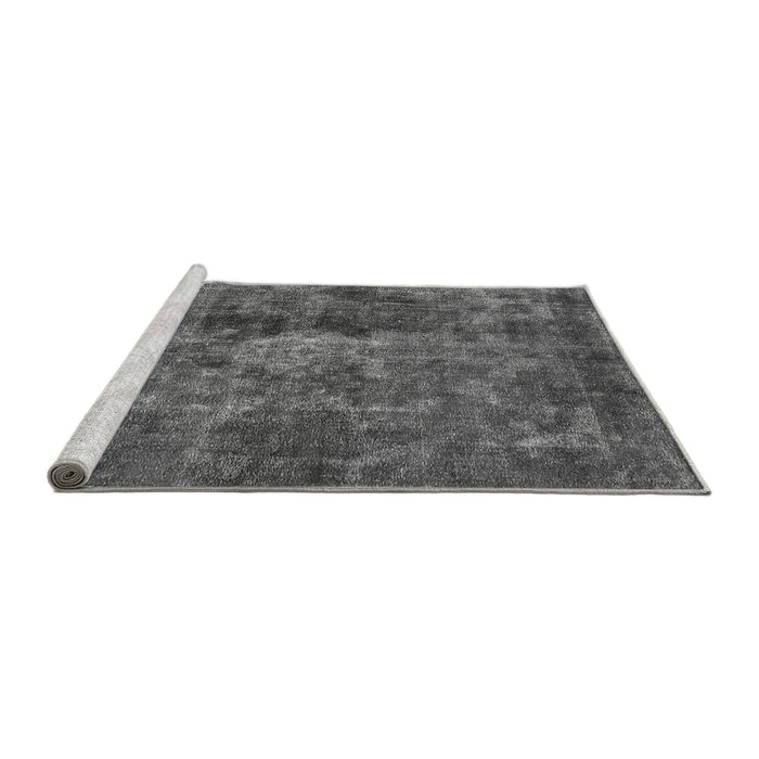 Sideview of Machine Washable Oriental Gray Industrial Rug, wshurb1076gry
