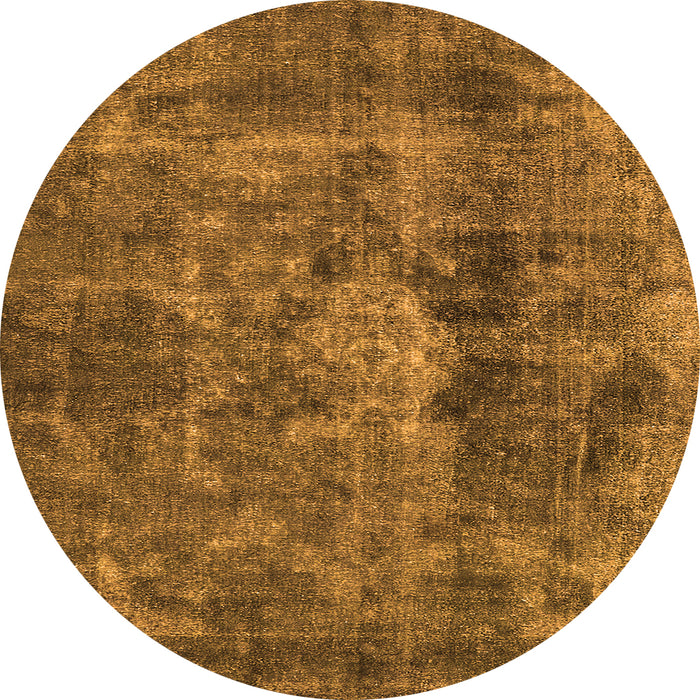 Round Machine Washable Oriental Orange Industrial Area Rugs, wshurb1076org