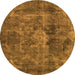 Round Machine Washable Oriental Orange Industrial Area Rugs, wshurb1076org