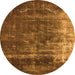 Round Oriental Orange Industrial Rug, urb1077org