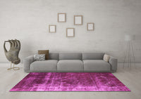 Machine Washable Oriental Pink Industrial Rug, wshurb1077pnk