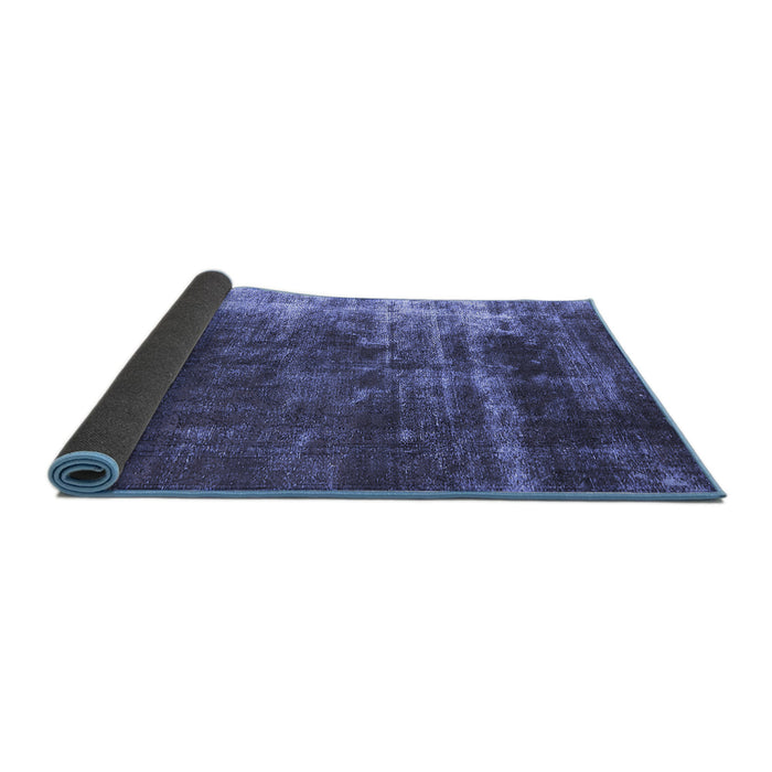 Sideview of Oriental Blue Industrial Rug, urb1077blu