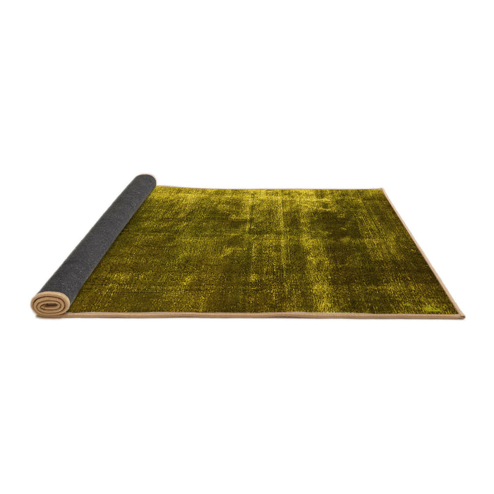 Sideview of Oriental Yellow Industrial Rug, urb1077yw