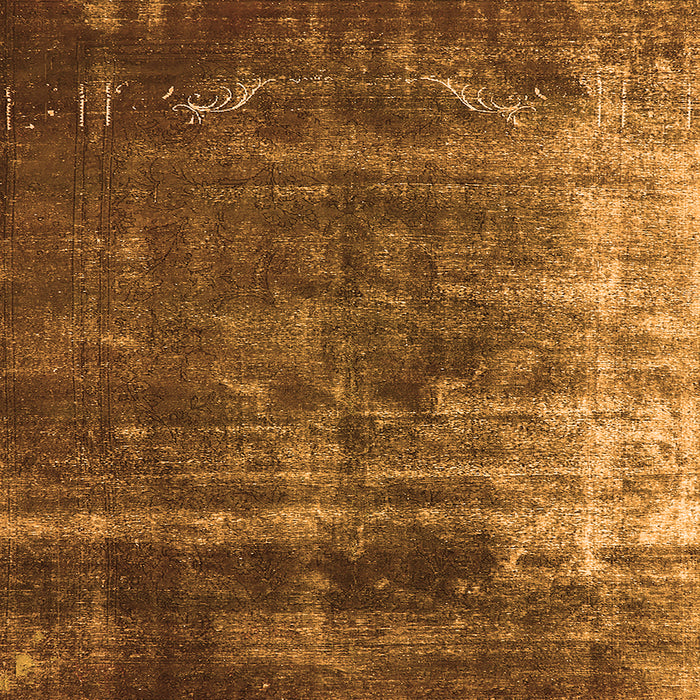 Square Machine Washable Oriental Orange Industrial Area Rugs, wshurb1077org