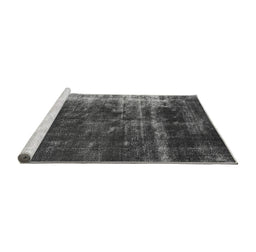 Sideview of Machine Washable Oriental Gray Industrial Rug, wshurb1077gry