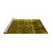 Sideview of Machine Washable Oriental Yellow Industrial Rug, wshurb1077yw