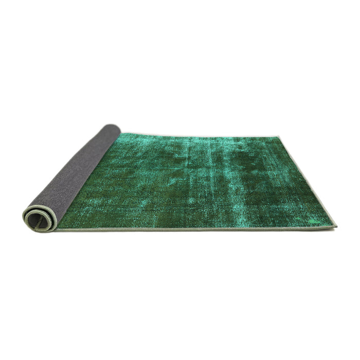 Sideview of Oriental Turquoise Industrial Rug, urb1077turq