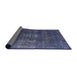 Sideview of Mid-Century Modern Blue Oriental Rug, urb1078