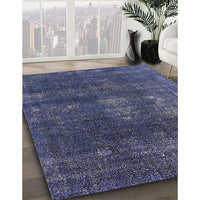 Mid-Century Modern Blue Oriental Rug, urb1078