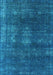 Machine Washable Oriental Light Blue Industrial Rug, wshurb1078lblu