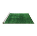 Sideview of Machine Washable Oriental Green Industrial Area Rugs, wshurb1078grn