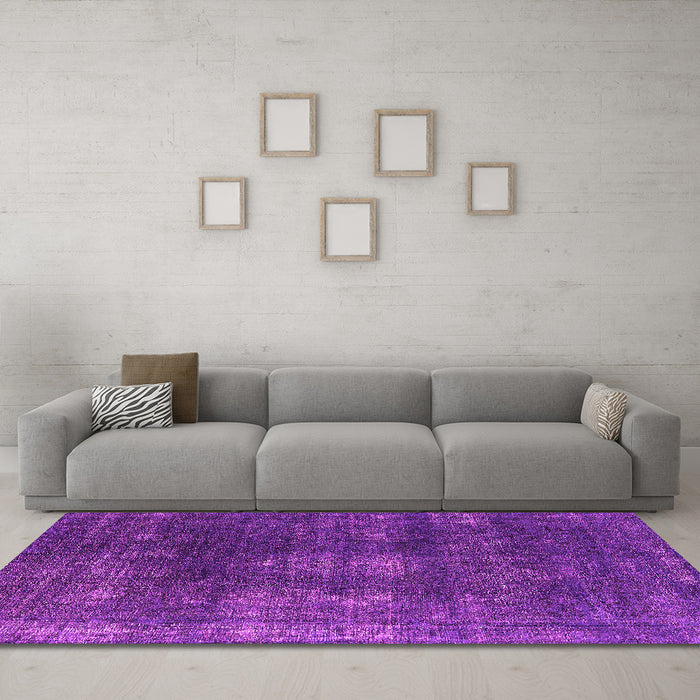Machine Washable Oriental Pink Industrial Rug in a Living Room, wshurb1078pnk