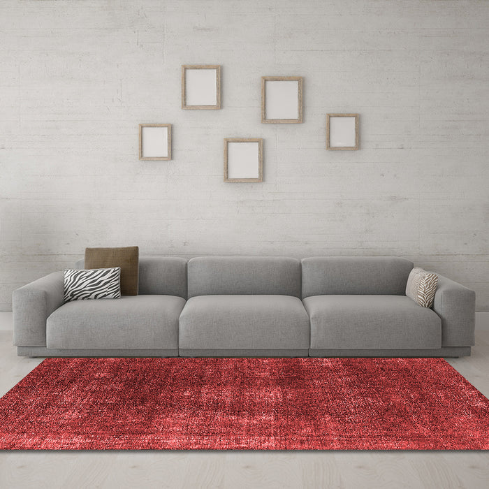 Industrial Red Washable Rugs