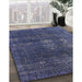 Mid-Century Modern Blue Oriental Rug in Family Room, urb1078