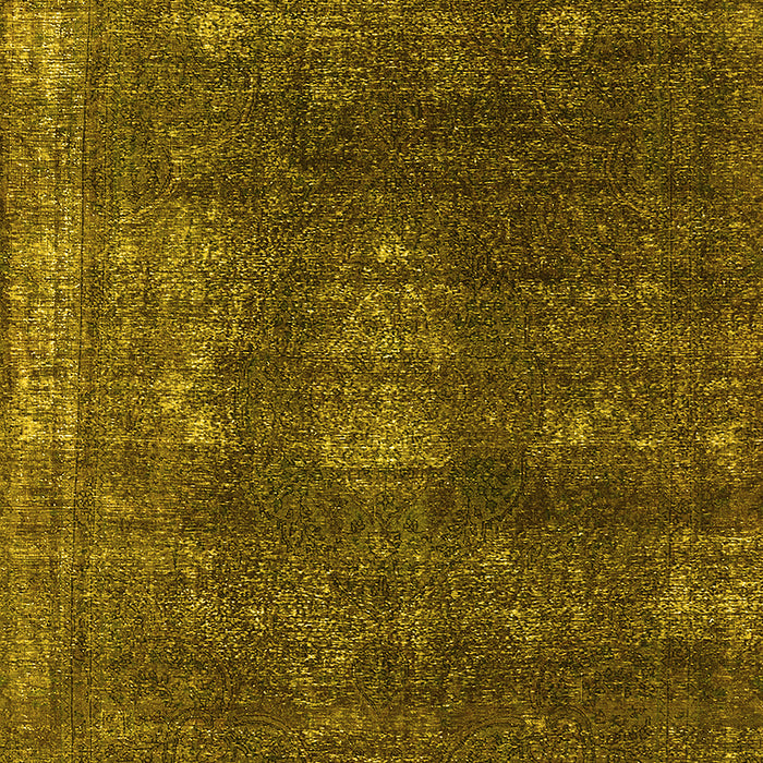 Machine Washable Oriental Yellow Industrial Rug, wshurb1078yw