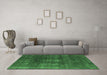 Machine Washable Oriental Emerald Green Industrial Area Rugs in a Living Room,, wshurb1078emgrn