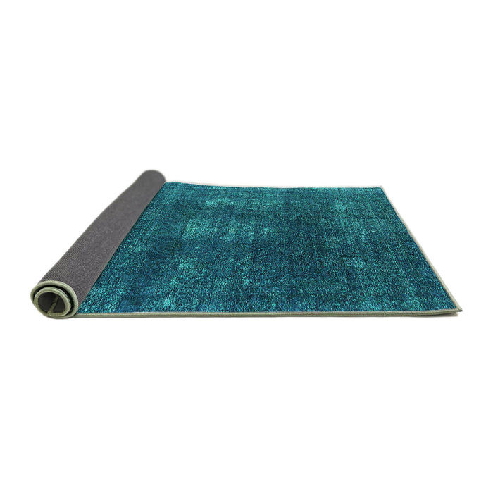 Sideview of Oriental Turquoise Industrial Rug, urb1078turq