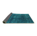 Sideview of Oriental Turquoise Industrial Rug, urb1078turq