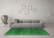 Machine Washable Oriental Green Industrial Area Rugs in a Living Room,, wshurb1078grn