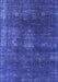 Machine Washable Oriental Blue Industrial Rug, wshurb1078blu