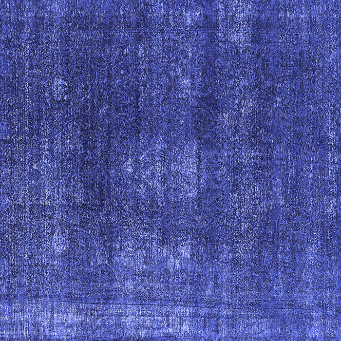 Square Machine Washable Oriental Blue Industrial Rug, wshurb1078blu