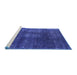 Sideview of Machine Washable Oriental Blue Industrial Rug, wshurb1078blu