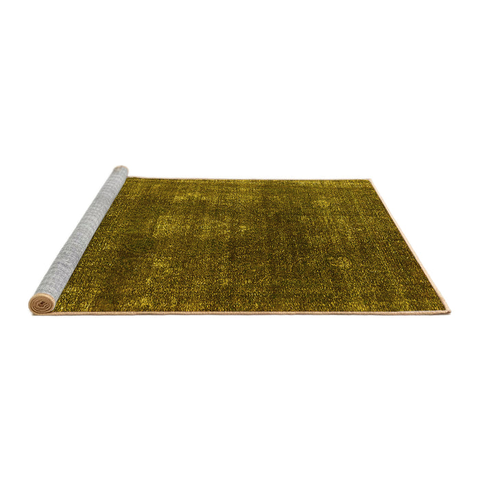 Sideview of Machine Washable Oriental Yellow Industrial Rug, wshurb1078yw