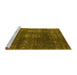 Sideview of Machine Washable Oriental Yellow Industrial Rug, wshurb1078yw