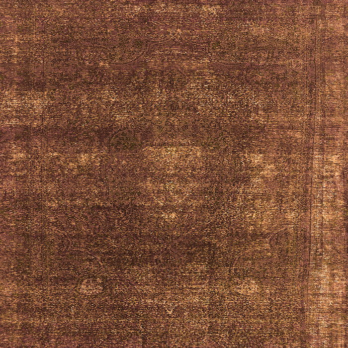 Square Oriental Orange Industrial Rug, urb1078org