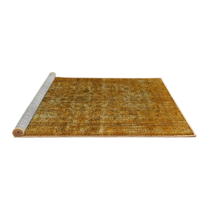 Sideview of Machine Washable Industrial Modern Mahogany Brown Rug, wshurb1079