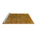Sideview of Machine Washable Industrial Modern Mahogany Brown Rug, wshurb1079