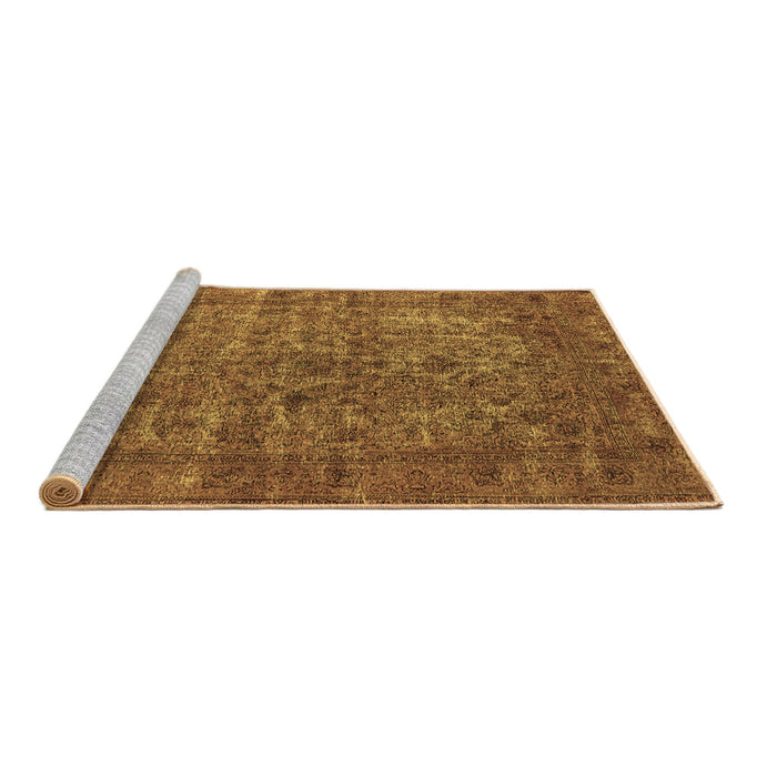 Sideview of Machine Washable Oriental Brown Industrial Rug, wshurb1079brn