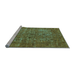 Sideview of Machine Washable Oriental Light Blue Industrial Rug, wshurb1079lblu