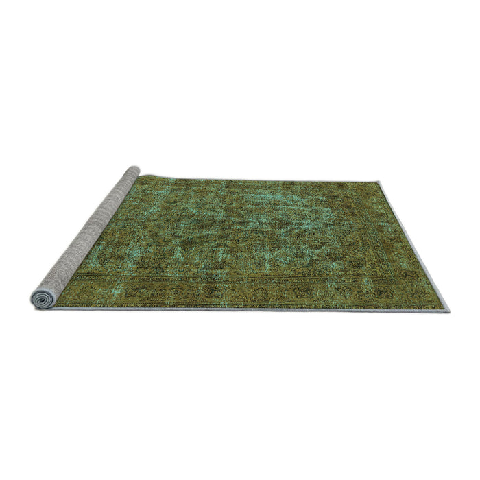 Sideview of Machine Washable Oriental Light Blue Industrial Rug, wshurb1079lblu