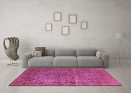 Machine Washable Oriental Purple Industrial Area Rugs in a Living Room, wshurb1079pur
