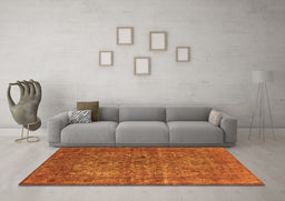 Machine Washable Oriental Orange Industrial Area Rugs in a Living Room, wshurb1079org