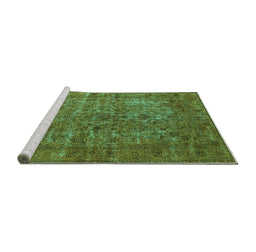 Sideview of Machine Washable Oriental Turquoise Industrial Area Rugs, wshurb1079turq