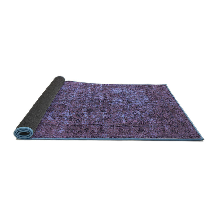 Sideview of Oriental Blue Industrial Rug, urb1079blu