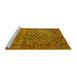 Sideview of Machine Washable Oriental Yellow Industrial Rug, wshurb1079yw