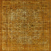 Square Mid-Century Modern Mahogany Brown Oriental Rug, urb1079