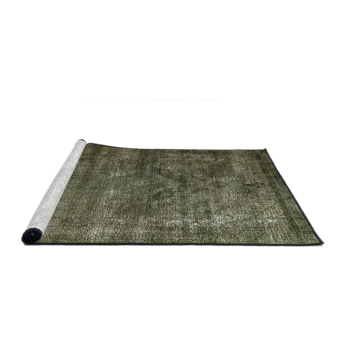 Sideview of Machine Washable Industrial Modern Khaki Green Rug, wshurb1080