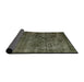 Sideview of Mid-Century Modern Khaki Green Oriental Rug, urb1080