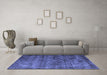 Machine Washable Oriental Blue Industrial Rug in a Living Room, wshurb1080blu