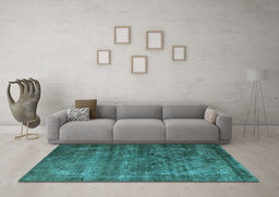Machine Washable Oriental Light Blue Industrial Rug in a Living Room, wshurb1080lblu